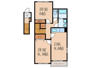 リバ－ヒルズＮＫの物件間取画像